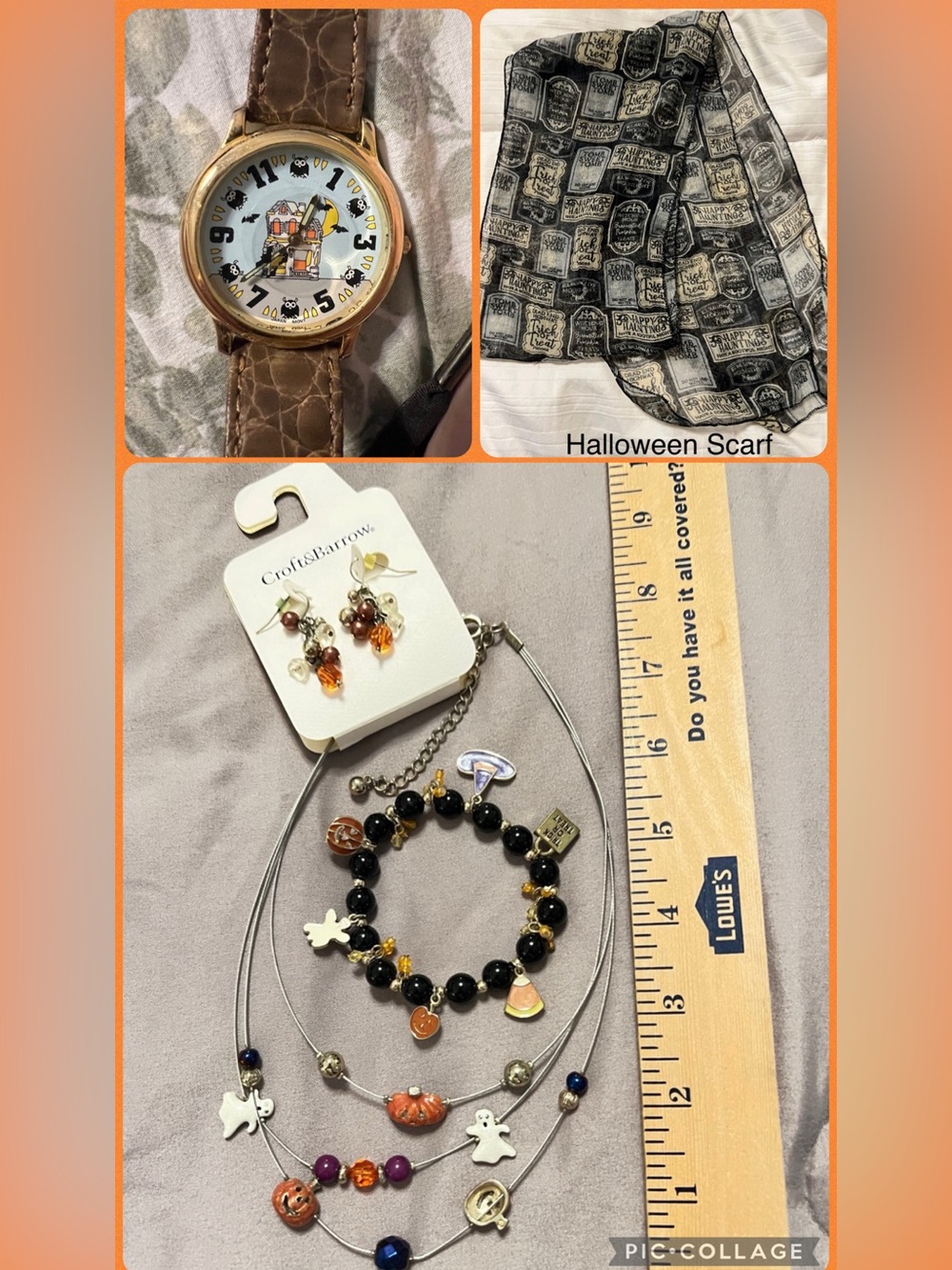 Halloween Accessories Bundle Jewelry Watch & Scarf